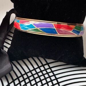 Brighton Colormix Enamel Mosaic Gold Tone Bangle Bracelet